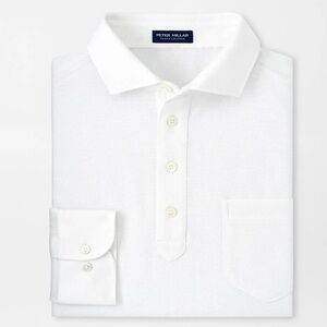 Peter Millar Crown Crafted Croxley Long-Sleeve Polo Men’s Large Cotton & Linen
